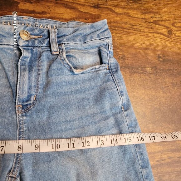 American Eagle Jeans 2 S Curvy Hi Rise Jegging Next Level Stretch Medium Light - Picture 9 of 13